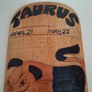Taurus Bull Zodiac Horoscope Art Jamaican Wooden Zodiac Taurus Bull Wall hanging